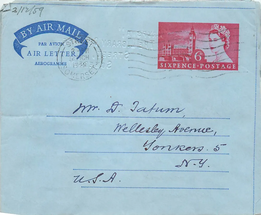 Somerset — Luftpost — Verlag nicht sichtbar - Vorderseite