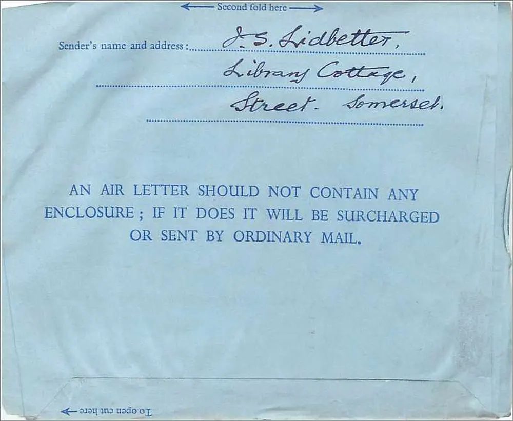 Somerset — Luftpost — Verlag nicht sichtbar - Rückseite