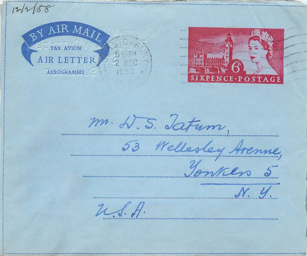 Luftpostkarte — Luftbrief — Verlag: Aerogramme - Vorderseite
