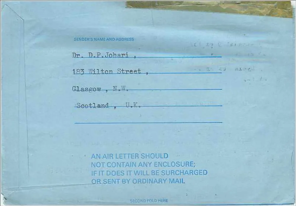 Luftpostkarte — J.P. Stevens & Co., Inc. — Verlag 'BY AIR MAIL AIR LETTER' (1968) - Rückseite