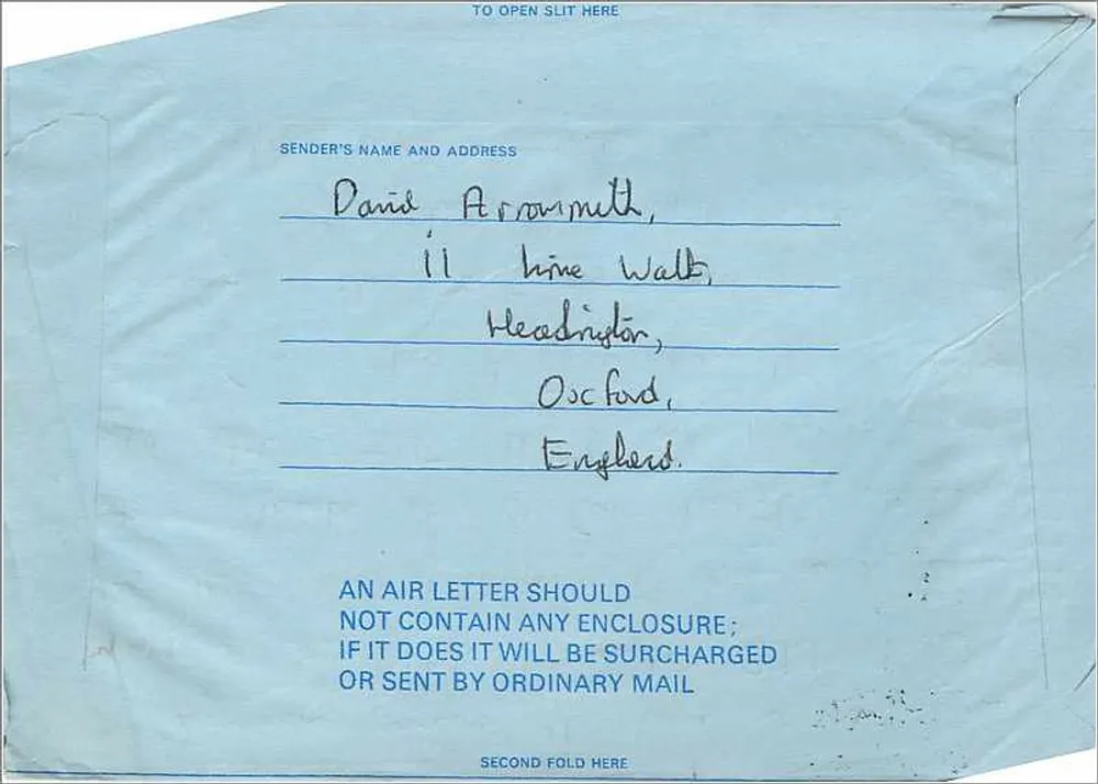 Luftpostkarte — England nach New York — Verlag 'BY AIR MAIL AIR LETTER' Nr. VC10 - Rückseite