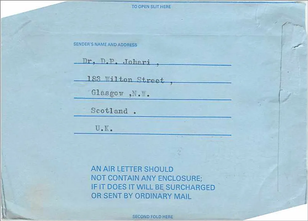 Glasgow — Luftbrief nach New Jersey — Verlag Royal Mail, Nr. VC10 - Rückseite