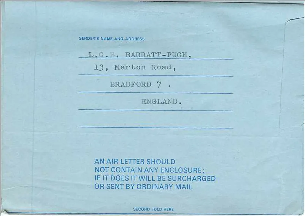 King's Lynn — 6. Januar 1971 — Luftpost - Rückseite