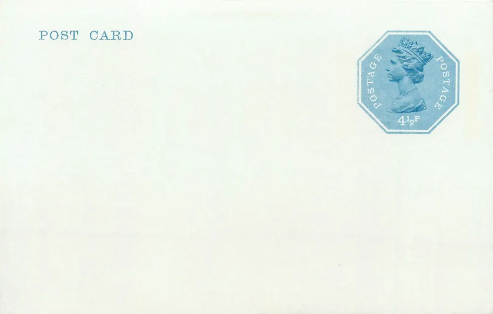 Leere Ansichtskarte — blauer 4½p-Stempel der Königin Victoria — Verlag nicht sichtbar - Vorderseite