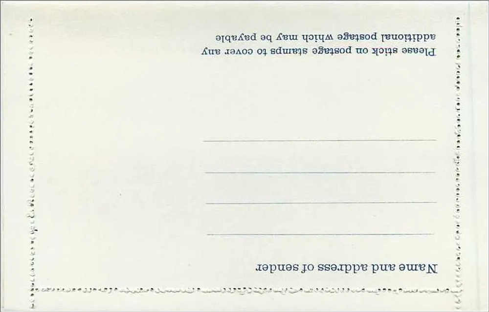 Briefkarte — britische Briefkarte mit 4½p-Stempel - Rückseite