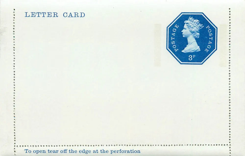 Ansichtskarte — 3p blauer oktagonaler Stempel — Verlag nicht sichtbar - Vorderseite