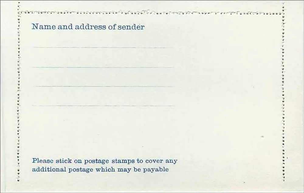 Ansichtskarte — 3p blauer oktagonaler Stempel — Verlag nicht sichtbar - Rückseite
