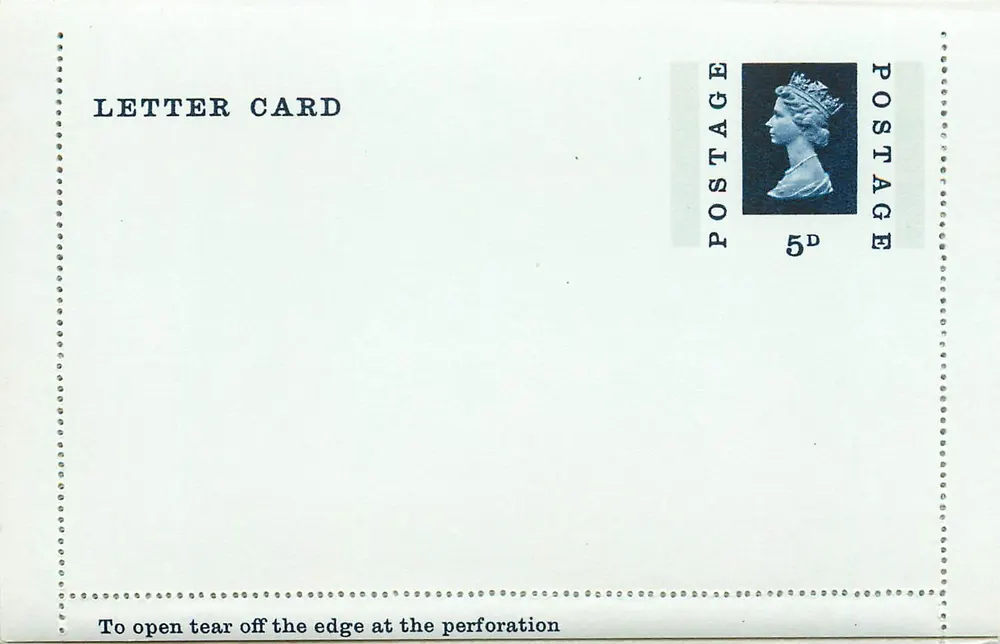 Briefkarte — abreißbare Karte — 5d - Vorderseite