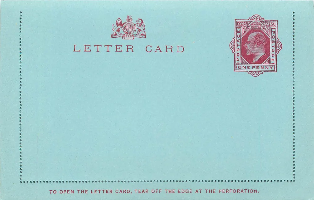 Britische Briefkarte — ein Penny-Stempel — Verlag nicht sichtbar - Vorderseite
