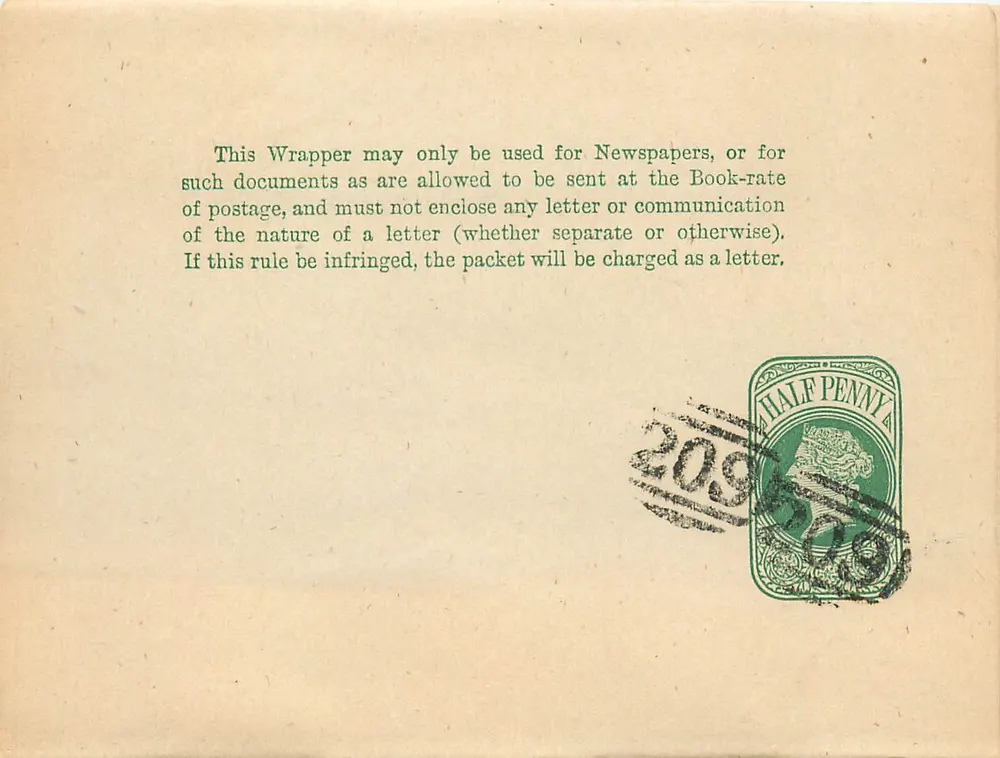 Briefkarte-Umschlag — Gebrauchsvorschriften — Halbpfennig-Stempel - Vorderseite