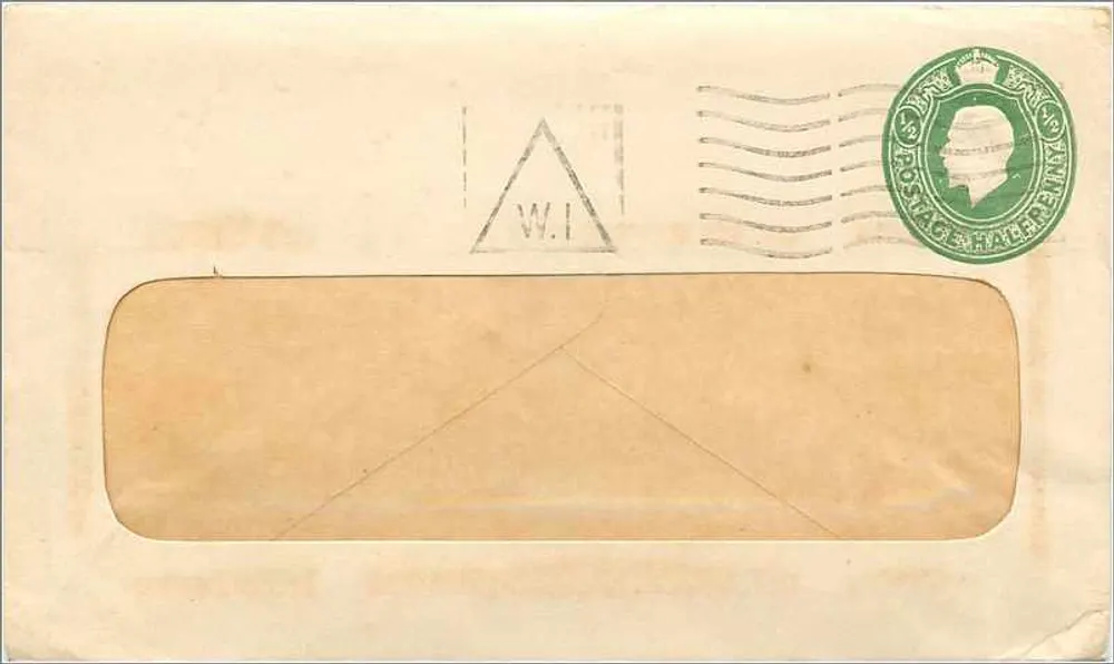 Briefumschlag — grüner Stempel 'Australian Express' — Kennzeichnung 'W.I.' - Vorderseite