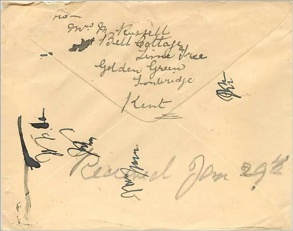 Tonbridge — Brief an Mrs. Lamboni — unbekannter Verlag - Rückseite