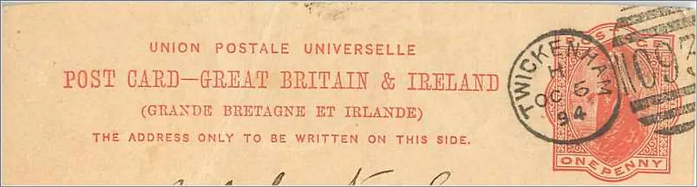 Ansichtskarte Union Postale Universelle — Großbritannien und Irland — Twickenham - Vorderseite