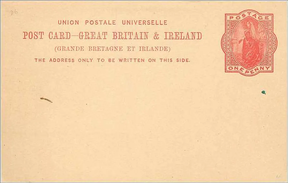 Antike Ansichtskarte — Vereinigtes Königreich und Irland — 1 Penny-Stempel - Vorderseite
