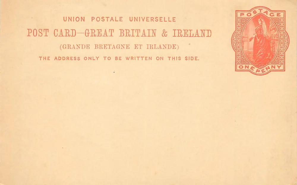 Britische Ansichtskarte — Universal Postal Union — 1 Penny-Stempel - Vorderseite