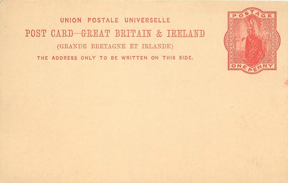 Antike Ansichtskarte — Großbritannien und Irland — 1 Penny-Stempel - Vorderseite