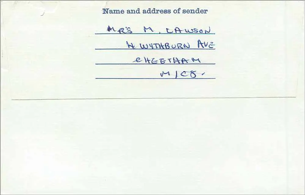 Abbaye Nationale Building Society — Manchester — 2. August 1978 - Rückseite