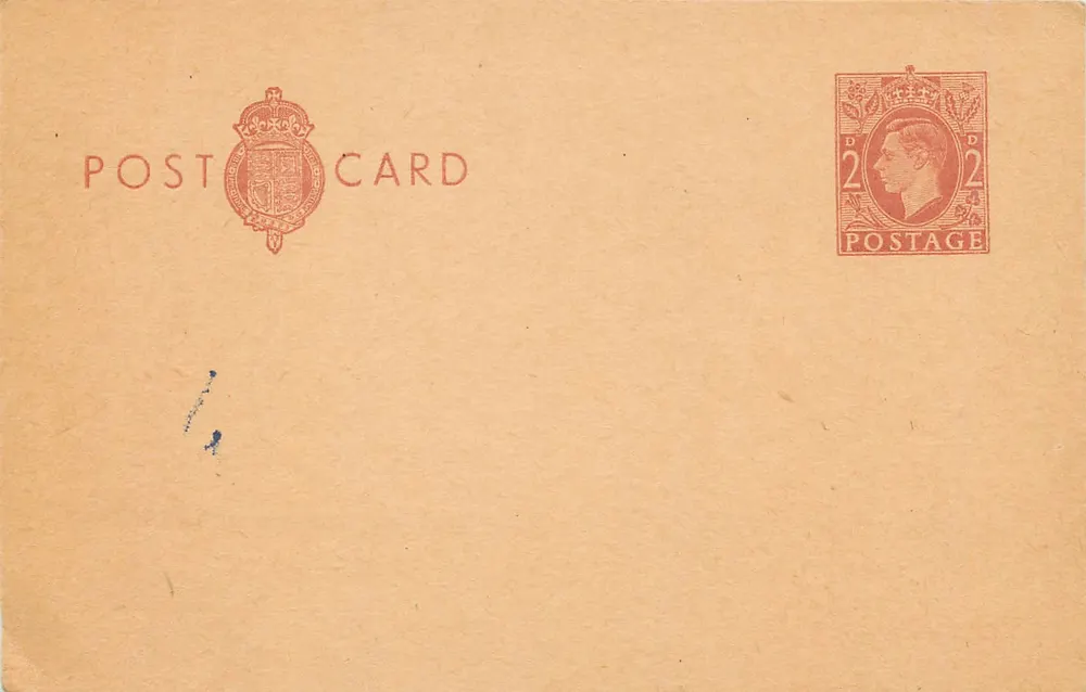 Britische Ansichtskarte — Rückseite — 2d George VI-Stempel - Vorderseite