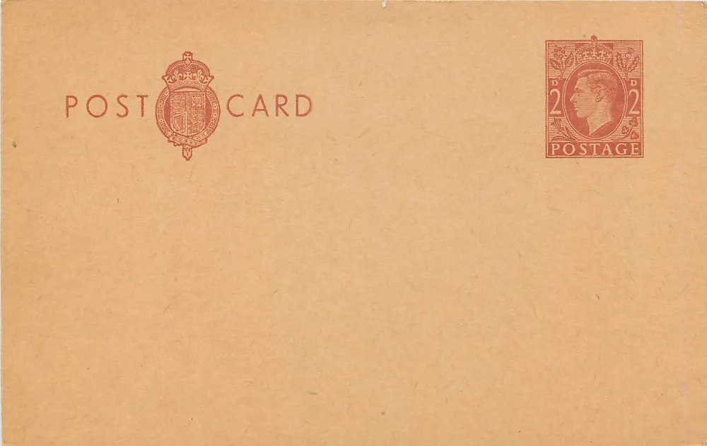 Britische Ansichtskarte — 2-Pence-Stempel (Porträt des Königs George VI) — Verlag nicht sichtbar - Vorderseite