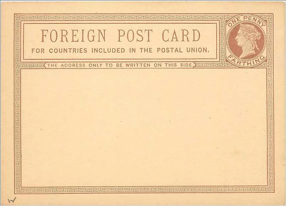 Ausländische Karteikarte — Universal Postal Union — 1 Penny Farthing - Vorderseite