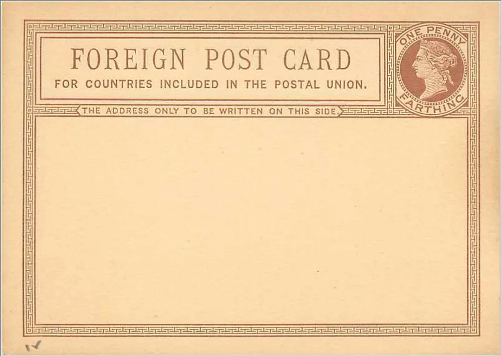 Ausländische Karte — Universal Postal Union — 1 Penny - Vorderseite