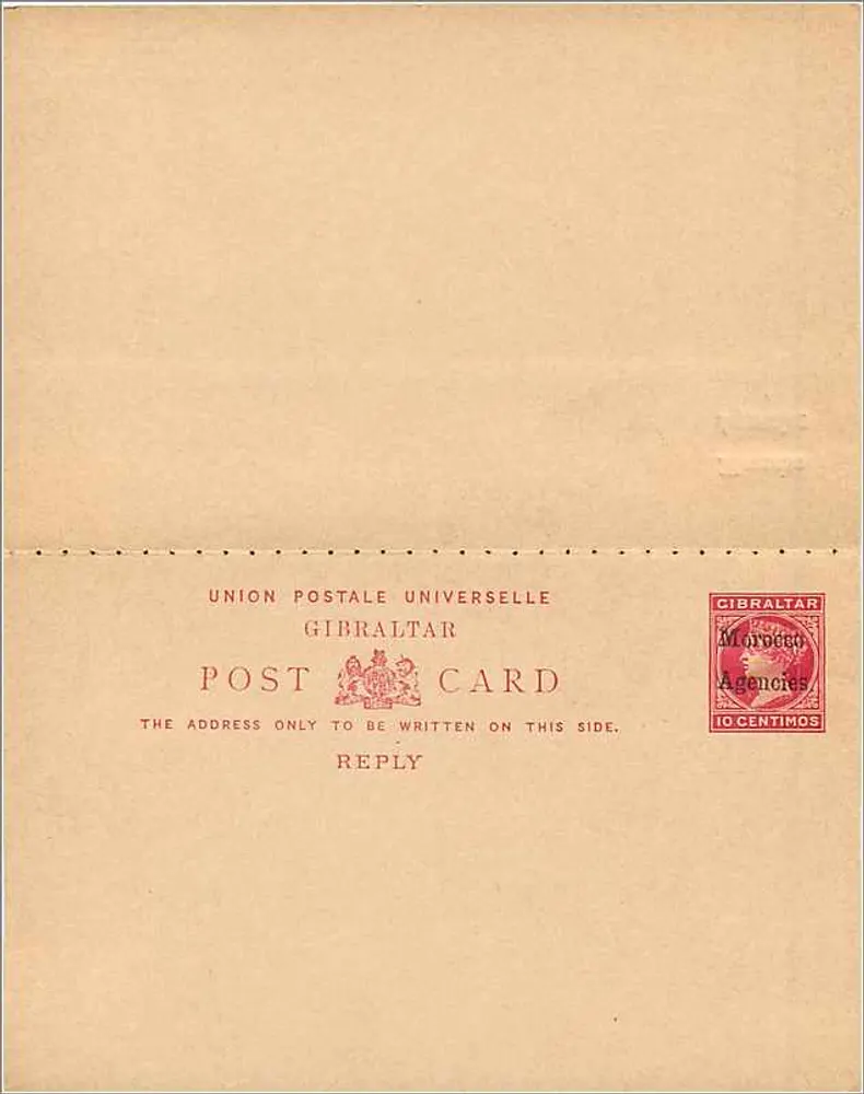 Gibraltar — Antwortkarte — Agences Maroc - Rückseite