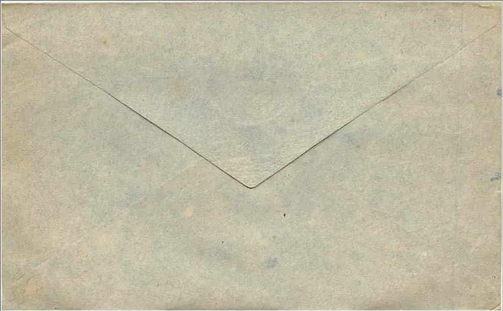 Carta postal sem texto — selo vermelho de perfil real — número 4 - Verso