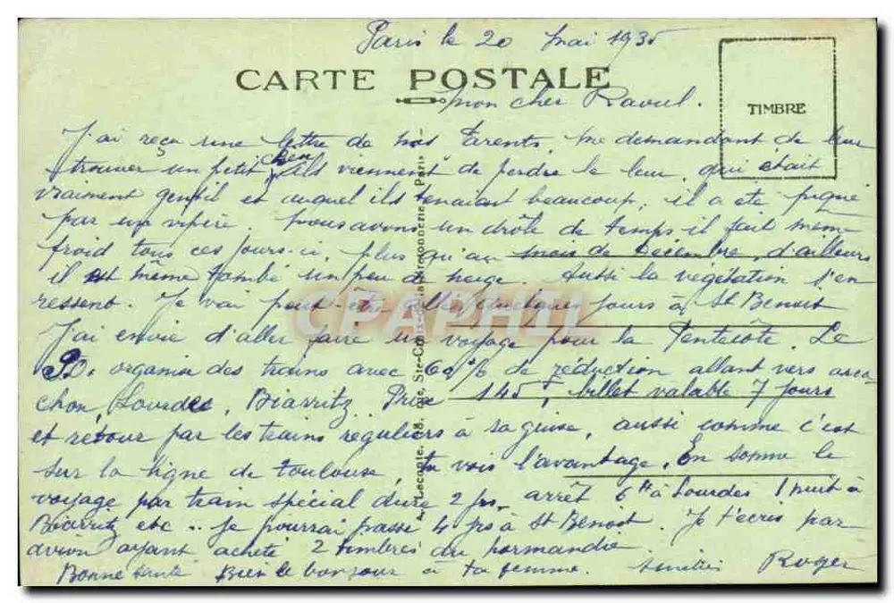 Paris - Les Halles - A. L. - n°104 - Verso