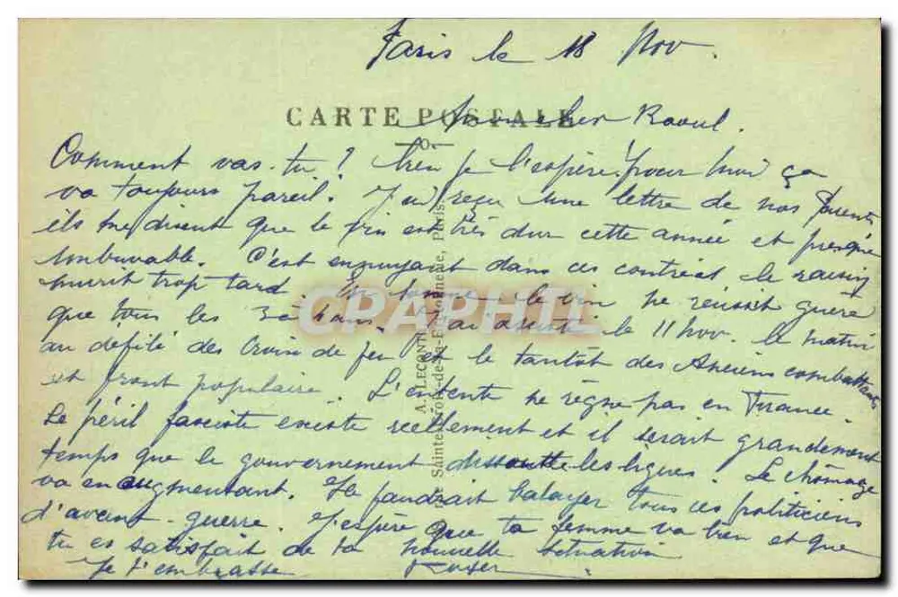 Paris — Die Passerelle des Métropolitain de Passy — A.L. n°236 - Rückseite