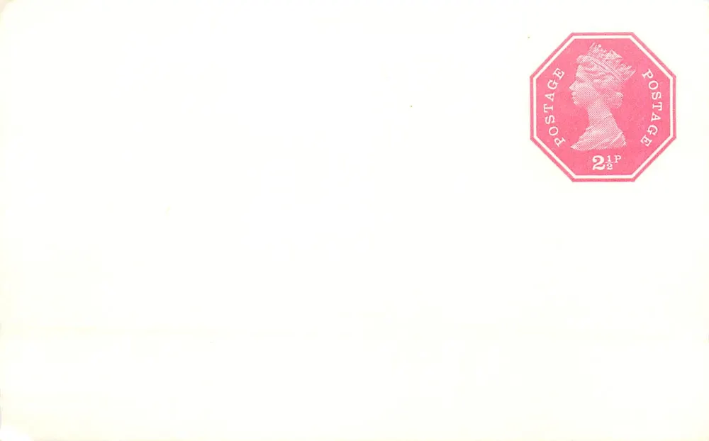 Britische Ansichtskarte — oktaedrischer 2½p-Stempel — Verleger nicht sichtbar - Vorderseite