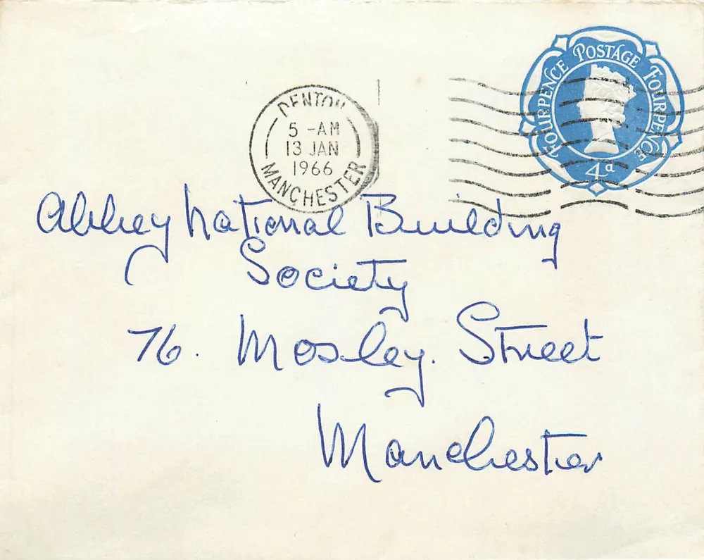 Denton — 13. Januar 1966 — 4d-Stempel und Poststempel - Vorderseite