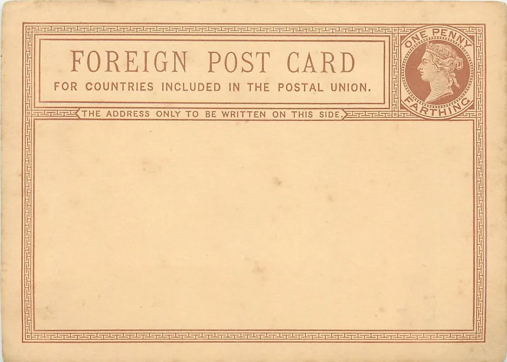 Ausländische Karteikarte — Universal Postal Union — 1 Penny Farthing - Vorderseite