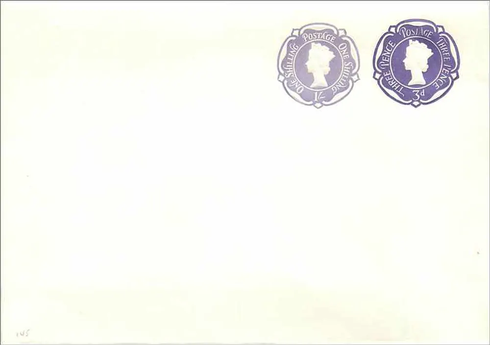 Zwei Briefmarken von 1 Shilling und 3 Shillings — Vereinigtes Königreich - Vorderseite
