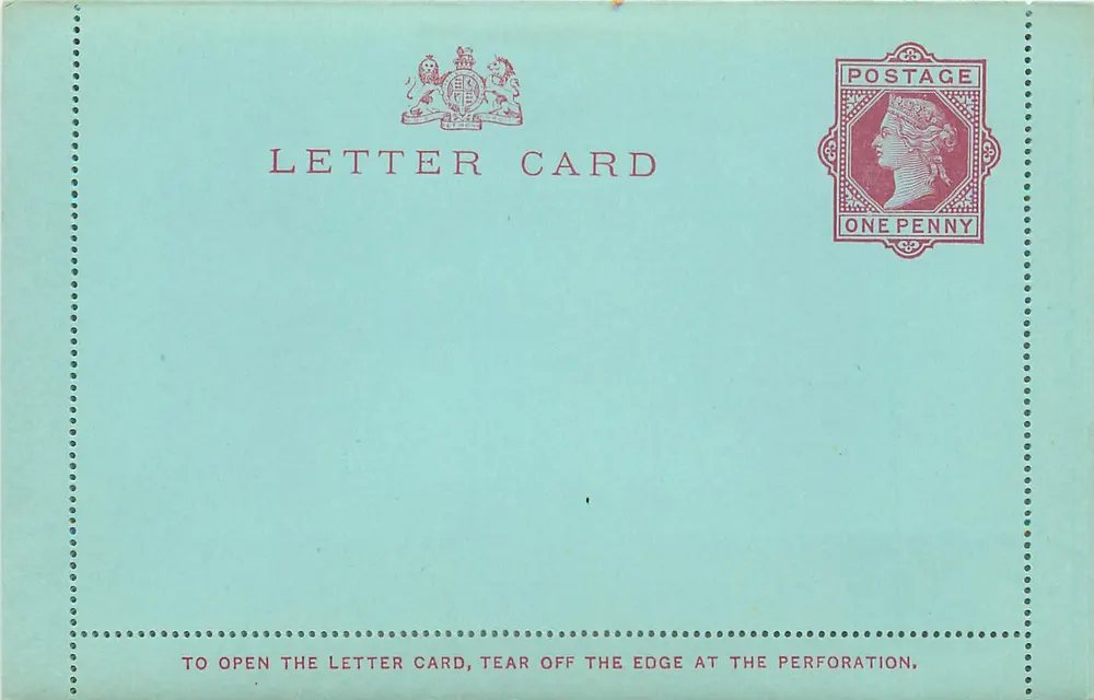 Englische Ansichtskarte — Briefkarten-Modell — 1-Penny-Stempel - Vorderseite