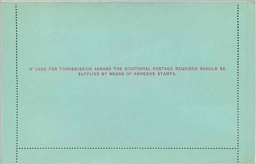 Englische Ansichtskarte — Briefkarten-Modell — 1-Penny-Stempel - Rückseite