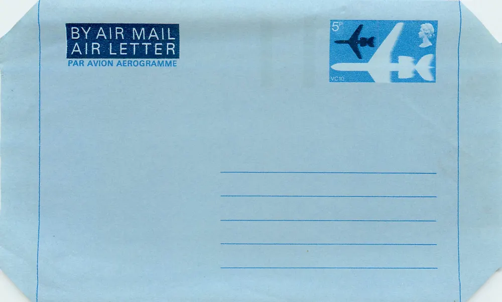 Luftpostkarte — Stempel 5p VC10 — Verlag Royal Mail - Vorderseite