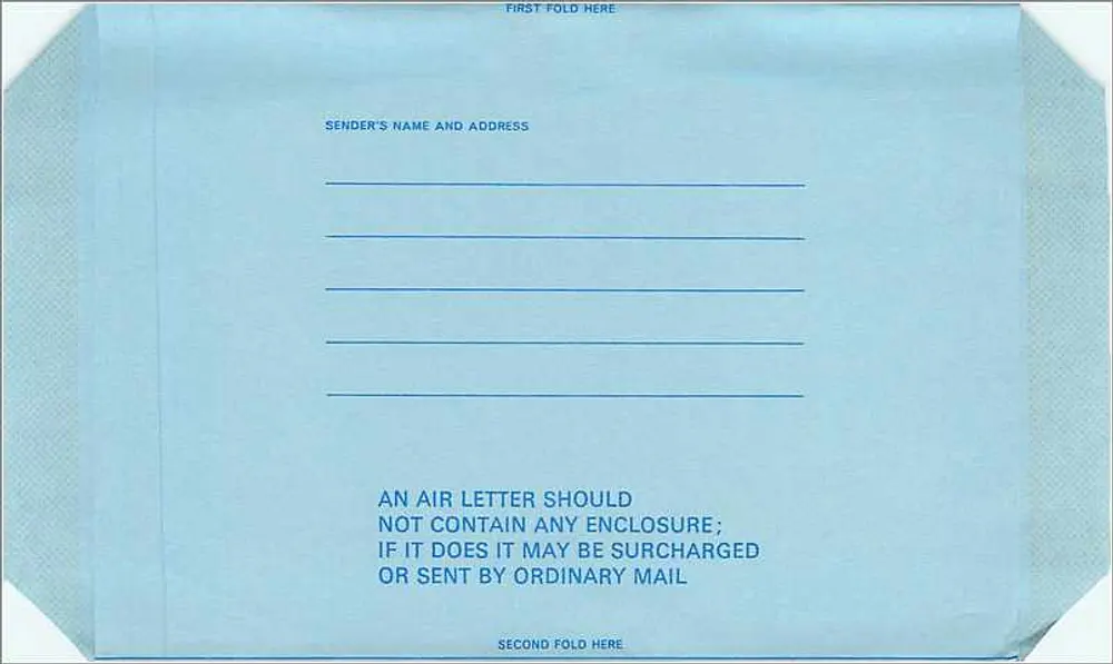 Britische Luftpostkarte — Aérogamme-Umschlag — Verlag Royal Mail, Nr. VC10 - Rückseite