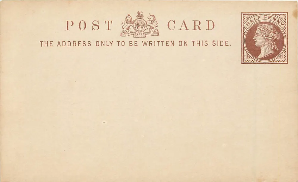 Britische Ansichtskarte — ½ Penny-Stempel (1840) — Verleger nicht sichtbar - Vorderseite