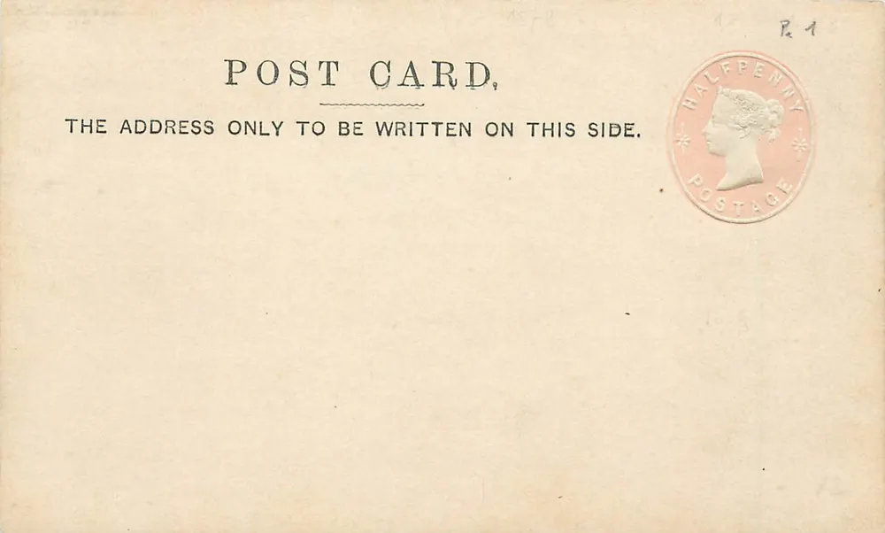 Englische Ansichtskarte — Halbpfennig-Stempel von 1860 - Vorderseite