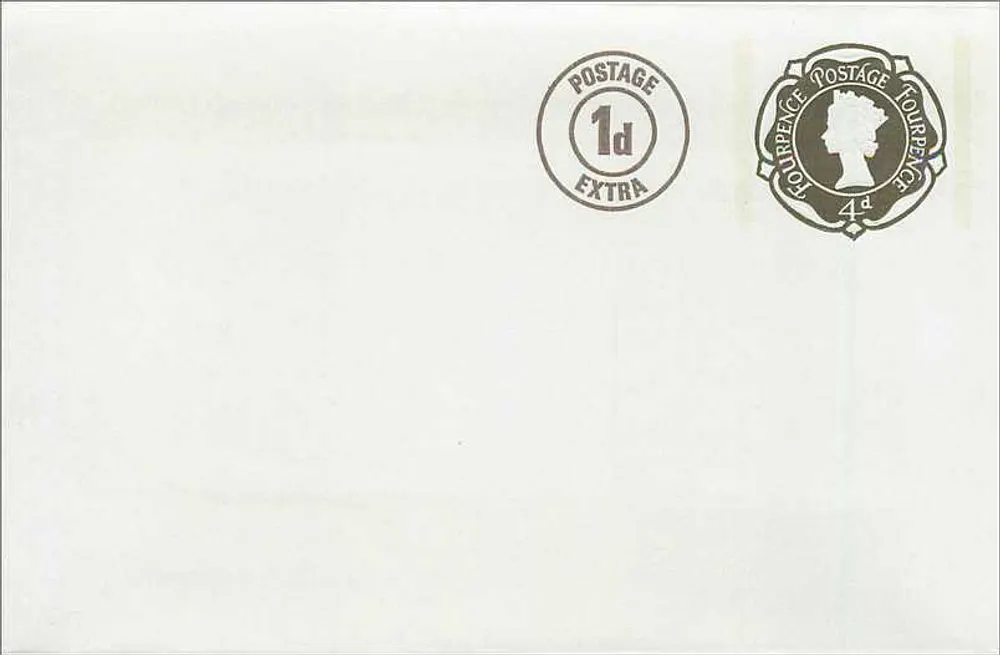 Englische Ansichtskarte — Briefmarken von 1d und 4d — Verlag unbekannt - Vorderseite