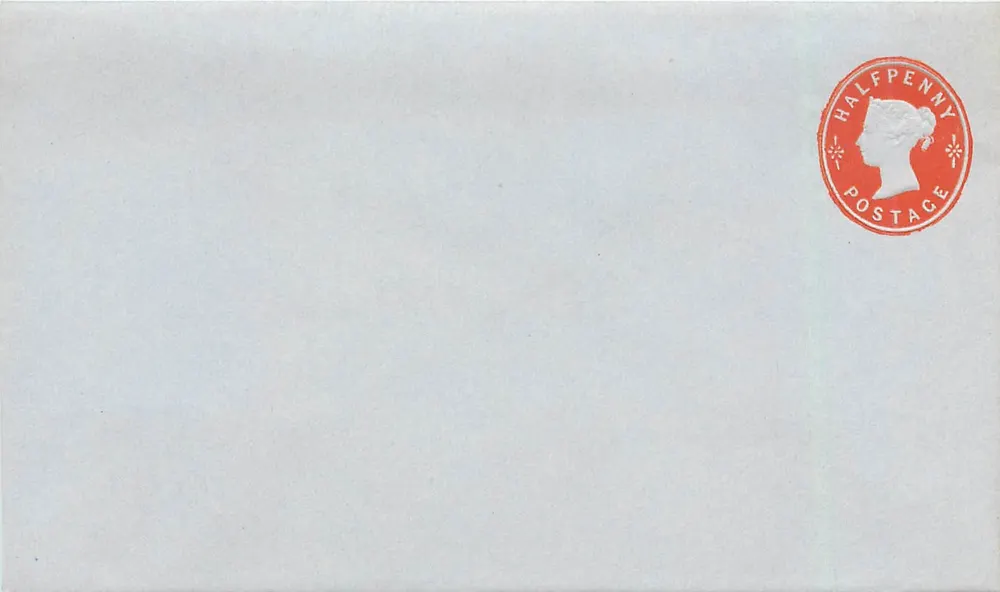 Halbpfennig-Poststempel-Umschlag — roter Stempel mit Profil — ohne gedruckten Text - Vorderseite