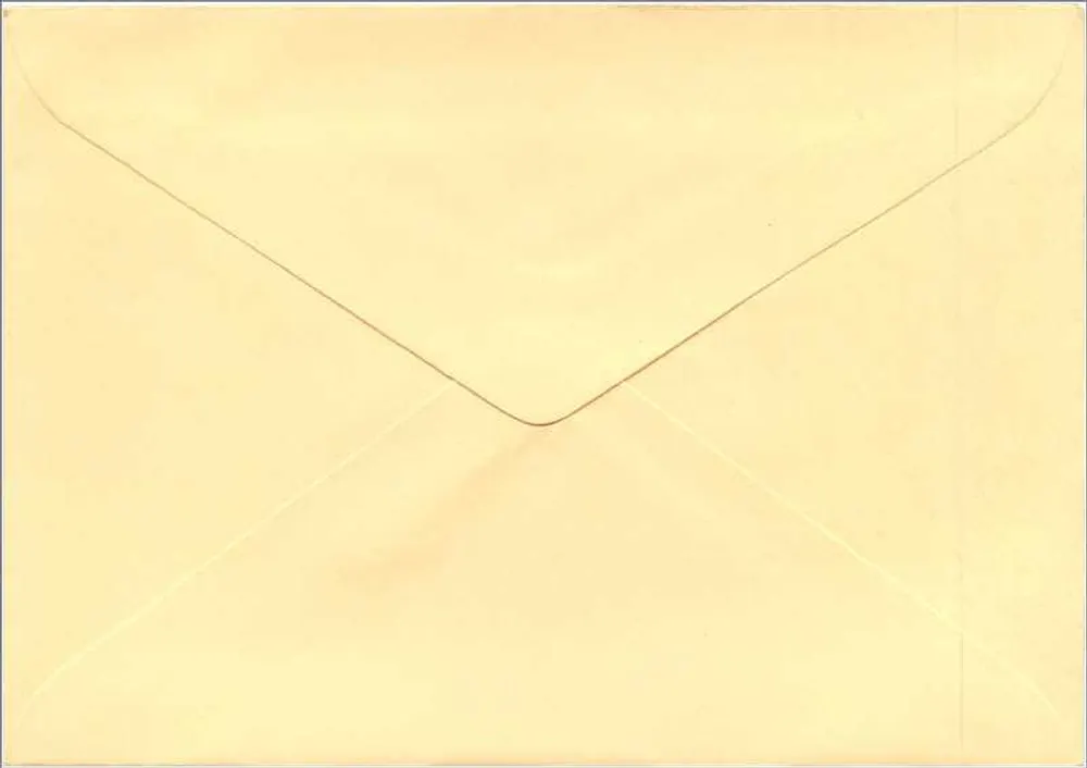 Umschlag — blauer 4d-Stempel mit Porträt der Königin — keine gedruckten Texte - Rückseite