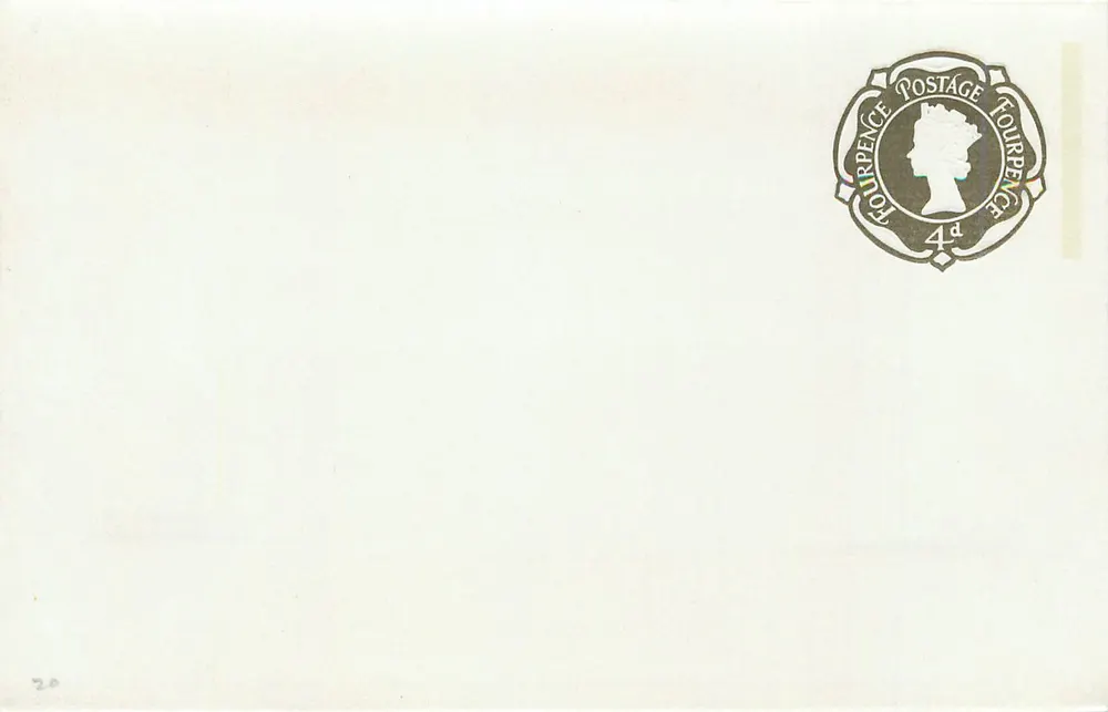 Leere Karteikarte — 4 Pence-Stempel — Verlag nicht sichtbar - Vorderseite