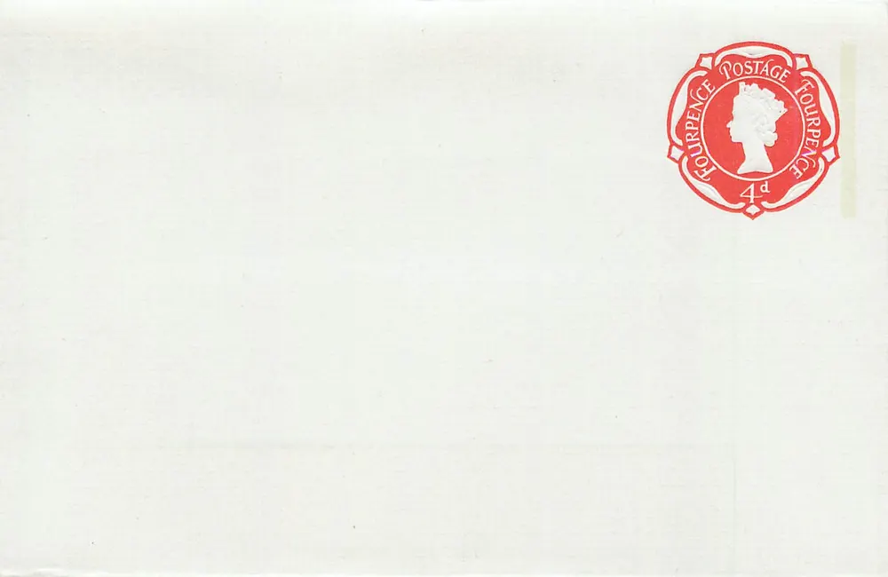 Britische Briefmarke — rote 4-Pence-Marke mit Profil der Königin Victoria — ohne gedruckten Text - Vorderseite