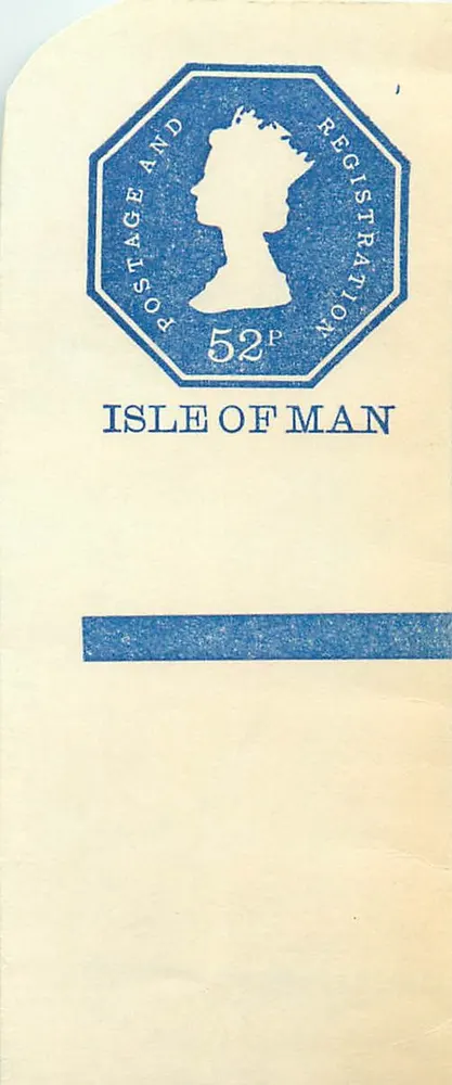 Insel Man — 52p Oktagon-Stempel für registrierte Post — Verlag nicht sichtbar - Vorderseite