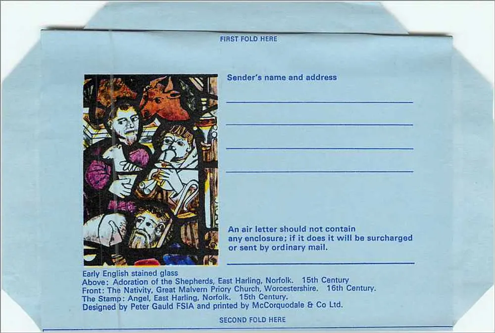 Adoration der Schäfer — 15. Jahrhundert, Glasfenster — McCorquodale & Co Ltd - Rückseite