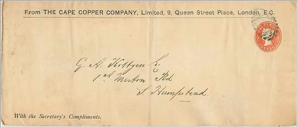 Ansichtskarte der Cape Copper Company — London — Verleger nicht sichtbar - Vorderseite