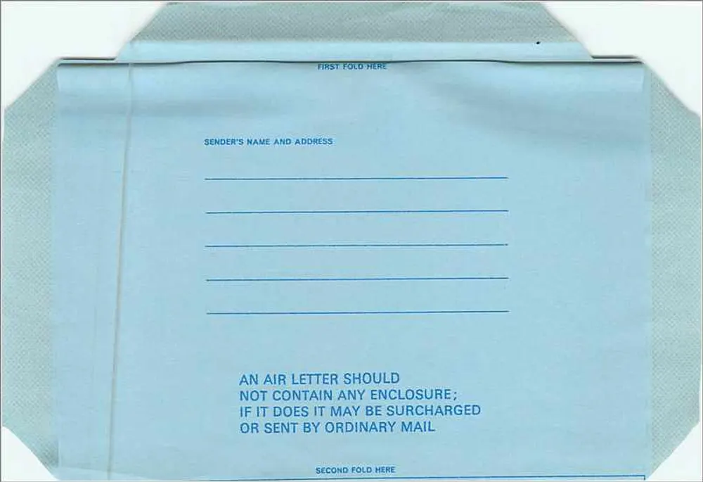 Luftpostumschlag per Flugzeug — 5p VC10 — Royal Mail - Rückseite