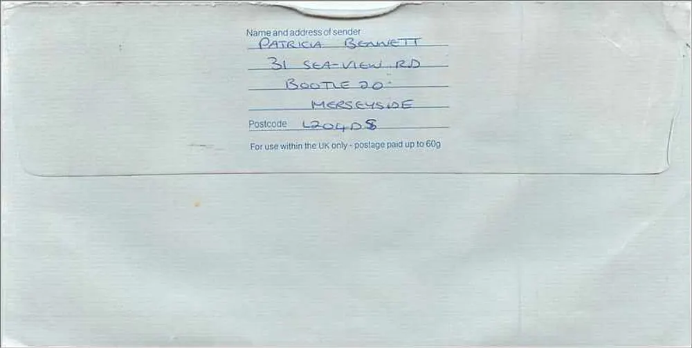 Briefumschlag — Australischer Konsulat in Manchester — Royal Mail - Rückseite