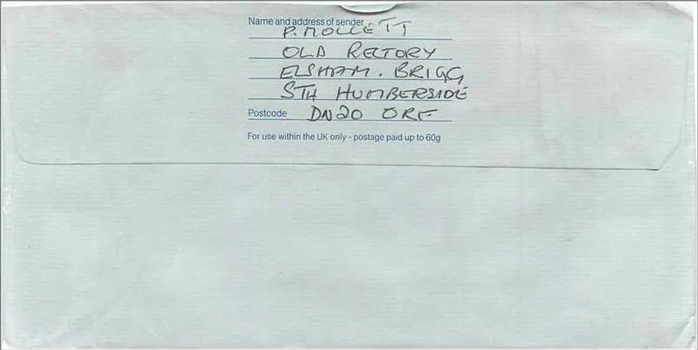 Briefkarte an das australische Konsulat in Manchester — Royal Mail, 1980er - Rückseite